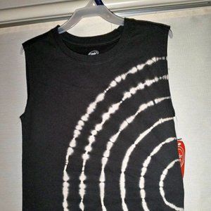 Wonder Nation boy size XS(4-5) black and white tank shirt k-272